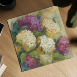 Hydrangea Delight II by Carol Rowan. Shown as a detailed flat fine art print, highlighting archival giclee quality. Available as an archival giclee rolled canvas, fine art paper, or poster print. SKU 2415a.