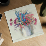 Ironstone Bouquet I Bright by Carol Rowan. Shown as a detailed flat fine art print, highlighting archival giclee quality. Available as an archival giclee rolled canvas, fine art paper, or poster print. SKU 46642a.