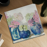 Ladys Mantle II Bright by Carol Rowan. Shown as a detailed flat fine art print, highlighting archival giclee quality. Available as an archival giclee rolled canvas, fine art paper, or poster print. SKU 55310a.