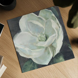 Magnolia III Sage by Carol Rowan. Shown as a detailed flat fine art print, highlighting archival giclee quality. Available as an archival giclee rolled canvas, fine art paper, or poster print. SKU 47396a.
