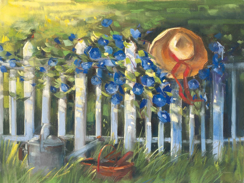 Morning Glories on the Fence by Carol Rowan