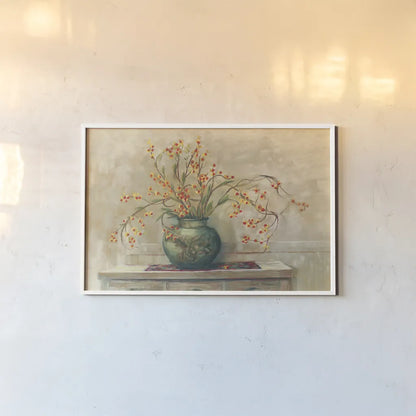 Nancy Bittersweet by Carol Rowan. shown as a paper print in a white frame. Available as a archival giclee rolled canvas, fine art paper, or poster print. SKU 42354i.