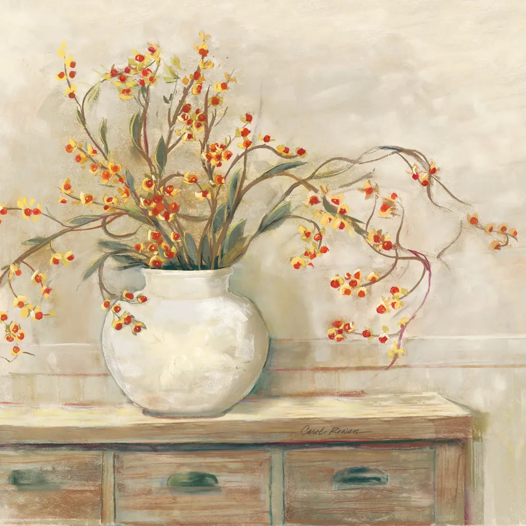 Nancy Bittersweet Neutral Sq by Carol Rowan. SKU 65553a. Archival Giclee Fine art print for wall decor.