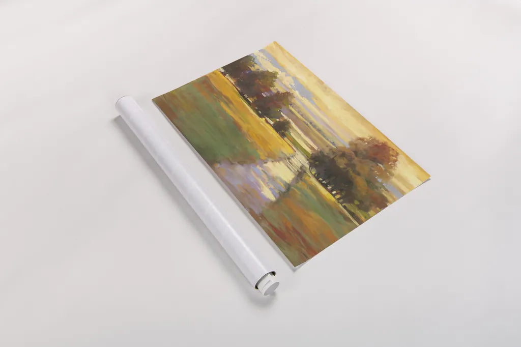 October Path Crop by Carol Rowan. shown as a rolled paper print. Available as archival giclee rolled canvas, fine art paper, or poster print. SKU 12781i.