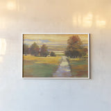 October Path Crop by Carol Rowan. shown as a paper print in a white frame. Available as a archival giclee rolled canvas, fine art paper, or poster print. SKU 12781i.