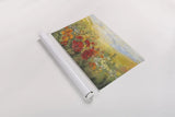 Oriental Poppy Field Crop by Carol Rowan. shown as a rolled paper print. Available as archival giclee rolled canvas, fine art paper, or poster print. SKU 52825i.