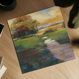 Out for a Walk by Carol Rowan. Shown as a detailed flat fine art print, highlighting archival giclee quality. Available as an archival giclee rolled canvas, fine art paper, or poster print. SKU 21449a.
