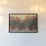 Pattys Tulips by Carol Rowan. shown as a paper print in a black flame. Available as a archival giclee rolled canvas, fine art paper, or poster print. SKU 8142i.