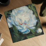 Peony I by Carol Rowan. Shown as a detailed flat fine art print, highlighting archival giclee quality. Available as an archival giclee rolled canvas, fine art paper, or poster print. SKU 41461a.