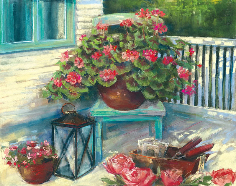 Porch Geraniums Crop by Carol Rowan