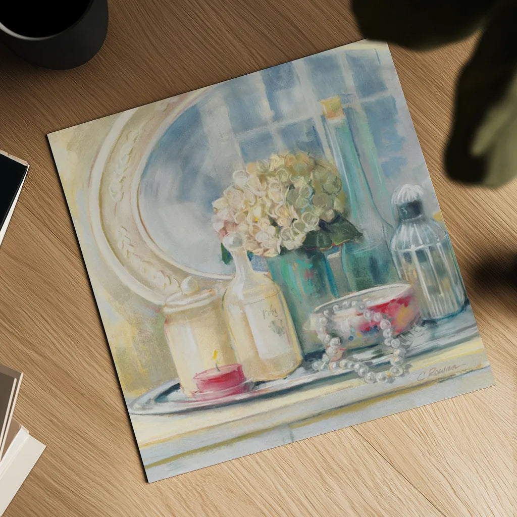 Relective Moment II by Carol Rowan. Shown as a detailed flat fine art print, highlighting archival giclee quality. Available as an archival giclee rolled canvas, fine art paper, or poster print. SKU 18476a.