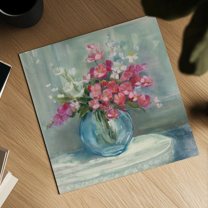 Spring Bouquet I Crop by Carol Rowan. Shown as a detailed flat fine art print, highlighting archival giclee quality. Available as an archival giclee rolled canvas, fine art paper, or poster print. SKU 38627a.
