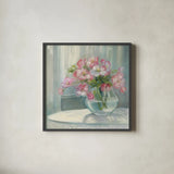 Spring Bouquet II Crop by Carol Rowan. Shown in a sleek black glass frame for a contemporary gallery look. Available as an archival giclee rolled canvas, fine art paper, or poster print. SKU 38628a.