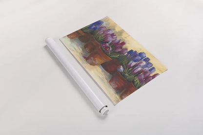 Spring Crocus by Carol Rowan. shown as a rolled paper print. Available as archival giclee rolled canvas, fine art paper, or poster print. SKU 9019i.