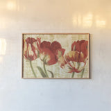 Spring Tulips by Carol Rowan. shown as a paper print in a natural frame. Available as a archival giclee rolled canvas, fine art paper, or poster print. SKU 11674i.