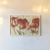 Spring Tulips by Carol Rowan. shown as a paper print in a white frame. Available as a archival giclee rolled canvas, fine art paper, or poster print. SKU 11674i.