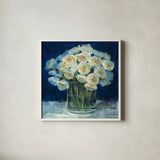 Spring Twilight I v2 by Carol Rowan. Shown in a crisp white glass frame for a clean and minimalist style. Available as an archival giclee rolled canvas, fine art paper, or poster print. SKU 41605a.