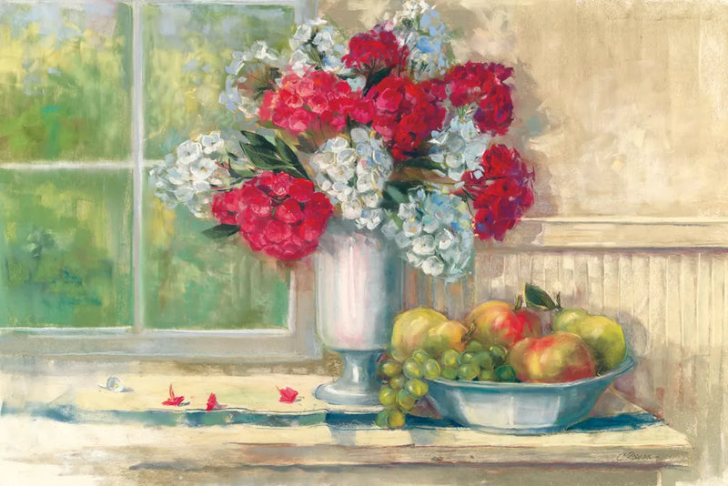 Sue Red White Phlox by Carol Rowan. SKU 16007i. Archival Giclee Fine art print for wall decor.