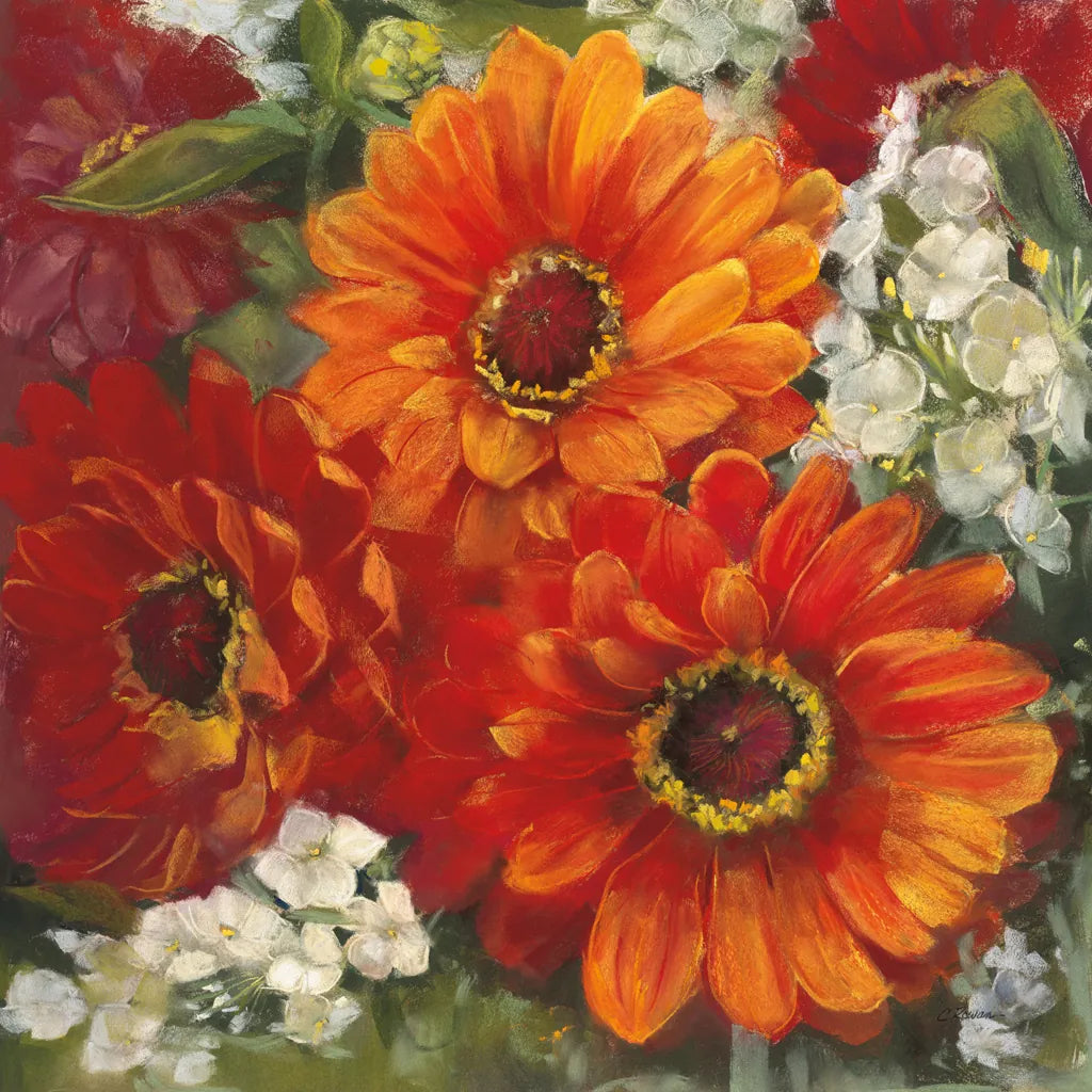 Summer Gerberas II by Carol Rowan. SKU 27832a. Archival Giclee Fine art print for wall decor.