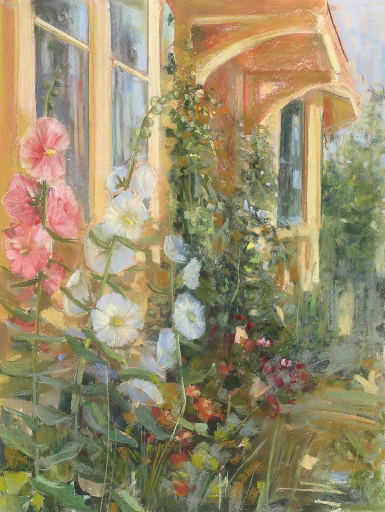 Summer Hollyhocks by Carol Rowan