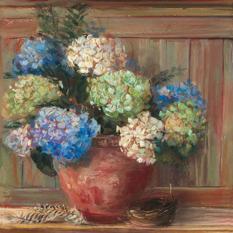 Summer Hydrangea by Carol Rowan. SKU 100000a. Archival Giclee Fine art print for wall decor.