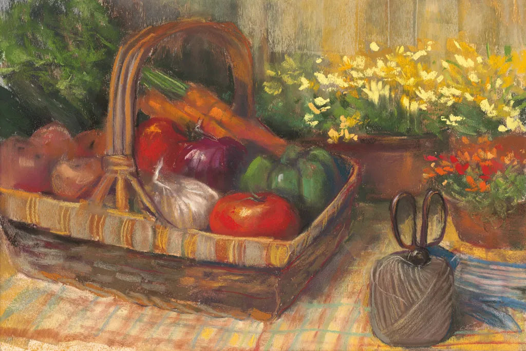 Summer Produce by Carol Rowan. SKU 16011i. Archival Giclee Fine art print for wall decor.