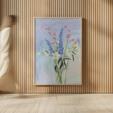 Summer Vase I by Carol Rowan. shown as over sized large wall art. Available as an archival giclee rolled canvas, fine art paper, or poster print. SKU 42350h.