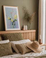 Summer Vase II by Carol Rowan. shown as a paper print in a natural frame. Available as a archival giclee rolled canvas, fine art paper, or poster print. SKU 42351h.