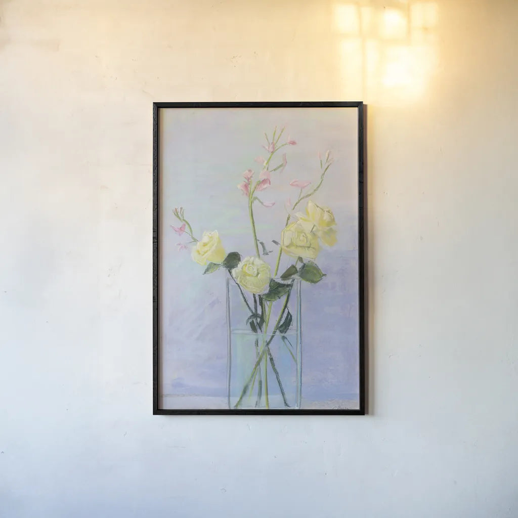 Summer Vase II by Carol Rowan. shown as a paper print in a black flame. Available as a archival giclee rolled canvas, fine art paper, or poster print. SKU 42351h.