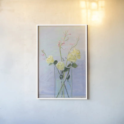 Summer Vase II by Carol Rowan. shown as a paper print in a white frame. Available as a archival giclee rolled canvas, fine art paper, or poster print. SKU 42351h.