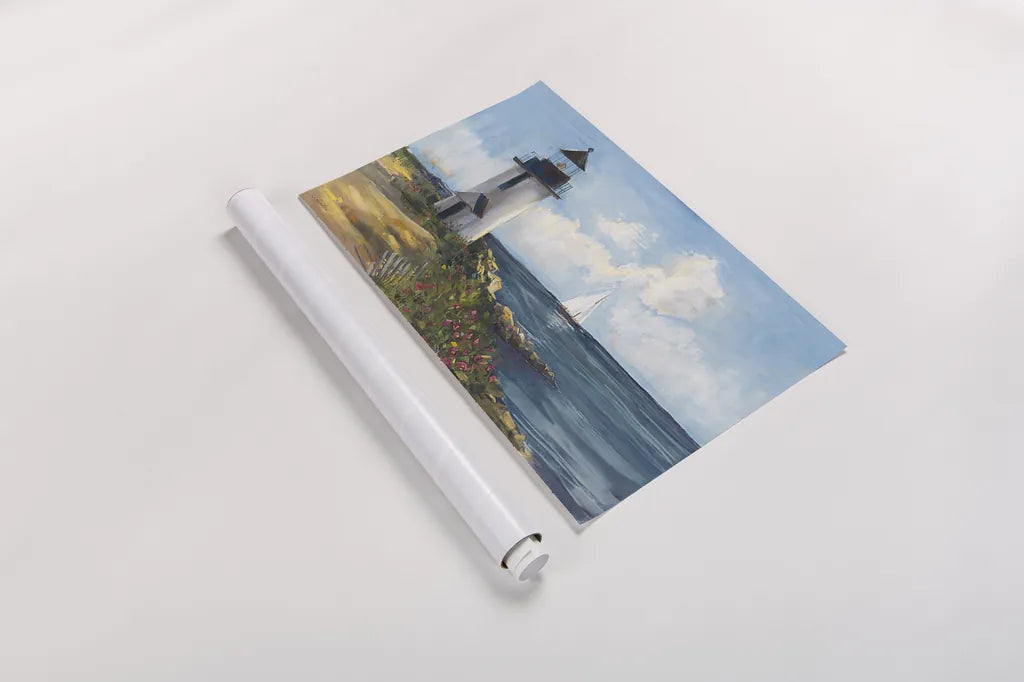 Sunday Morning Sail by Carol Rowan. shown as a rolled paper print. Available as archival giclee rolled canvas, fine art paper, or poster print. SKU 8177i.