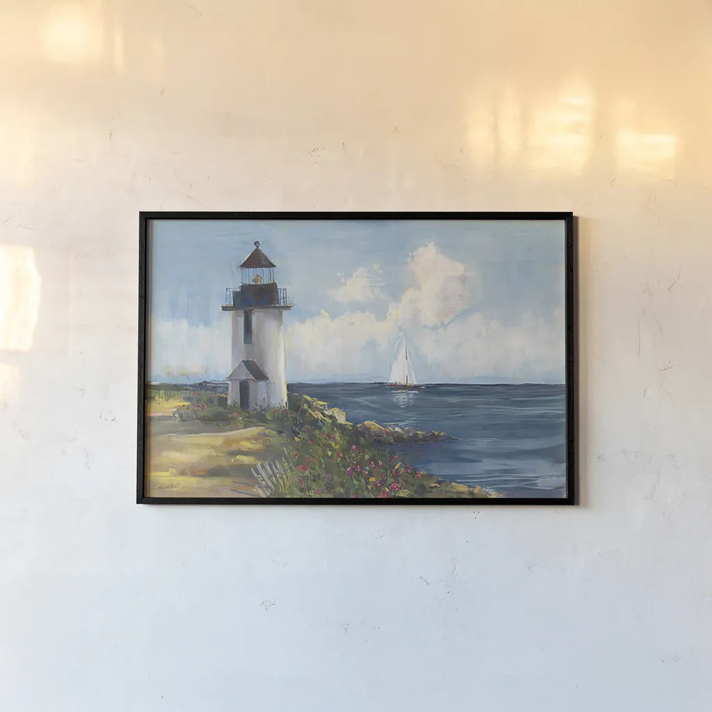 Sunday Morning Sail by Carol Rowan. shown as a paper print in a black flame. Available as a archival giclee rolled canvas, fine art paper, or poster print. SKU 8177i.