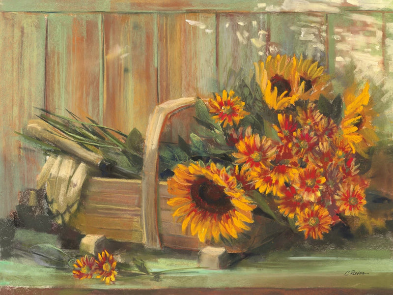 Sunflowers and Mums by Carol Rowan