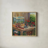 Terrarium by Carol Rowan. Shown in a natural wood glass frame for a timeless modern aesthetic. Available as an archival giclee rolled canvas, fine art paper, or poster print. SKU 41966a.