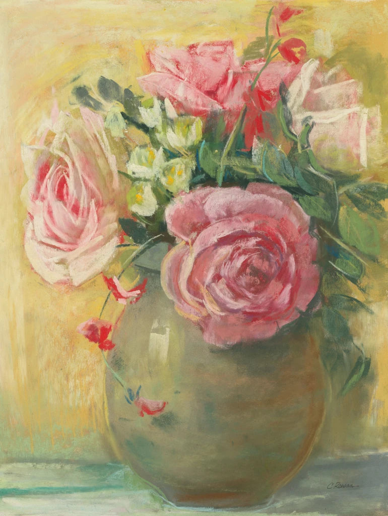 Vase of Pink Ranunculus by Carol Rowan