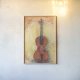Violin v2 by Carol Rowan. shown as a paper print in a natural frame. Available as a archival giclee rolled canvas, fine art paper, or poster print. SKU 83560h.