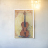 Violin v2 by Carol Rowan. shown as a paper print in a white frame. Available as a archival giclee rolled canvas, fine art paper, or poster print. SKU 83560h.