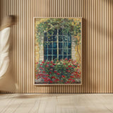 Window Box I by Carol Rowan. shown as over sized large wall art. Available as an archival giclee rolled canvas, fine art paper, or poster print. SKU 99888h.