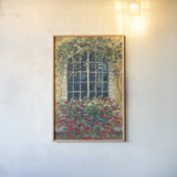 Window Box I by Carol Rowan. shown as a paper print in a natural frame. Available as a archival giclee rolled canvas, fine art paper, or poster print. SKU 99888h.
