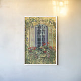 Window Box II by Carol Rowan. shown as a paper print in a white frame. Available as a archival giclee rolled canvas, fine art paper, or poster print. SKU 99889h.