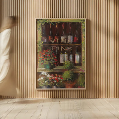 Wine and Herbs I by Carol Rowan. shown as over sized large wall art. Available as an archival giclee rolled canvas, fine art paper, or poster print. SKU 8178h.