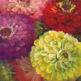 Zinnia Gala I by Carol Rowan. SKU 8648a. Archival Giclee Fine art print for wall decor.