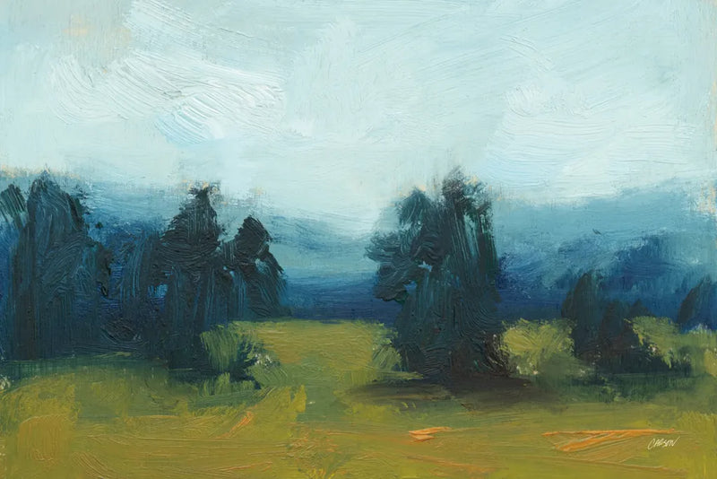Fields and Mountains by Carson Overstreet. SKU 97432i. Archival Giclee Fine art print for wall decor.