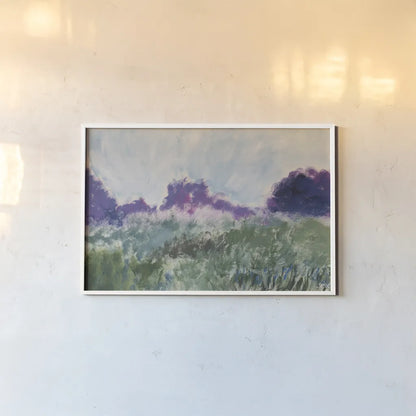 Impressionsitic Meadow by Carson Overstreet. shown as a paper print in a white frame. Available as a archival giclee rolled canvas, fine art paper, or poster print. SKU 97434i.
