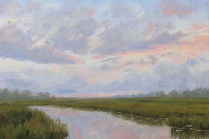 Misty Marsh Creek by Carson Overstreet. SKU 99715i. Archival Giclee Fine art print for wall decor.