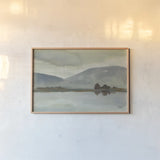 Misty View by Carson Overstreet. shown as a paper print in a natural frame. Available as a archival giclee rolled canvas, fine art paper, or poster print. SKU 96857i.