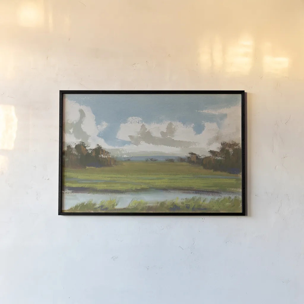 On a Clear Day by Carson Overstreet. shown as a paper print in a black flame. Available as a archival giclee rolled canvas, fine art paper, or poster print. SKU 96853i.