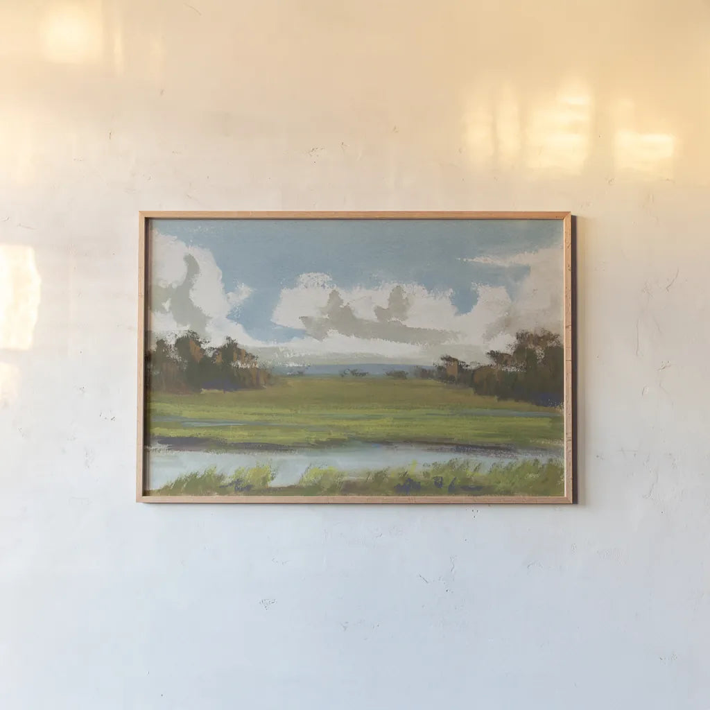 On a Clear Day by Carson Overstreet. shown as a paper print in a natural frame. Available as a archival giclee rolled canvas, fine art paper, or poster print. SKU 96853i.