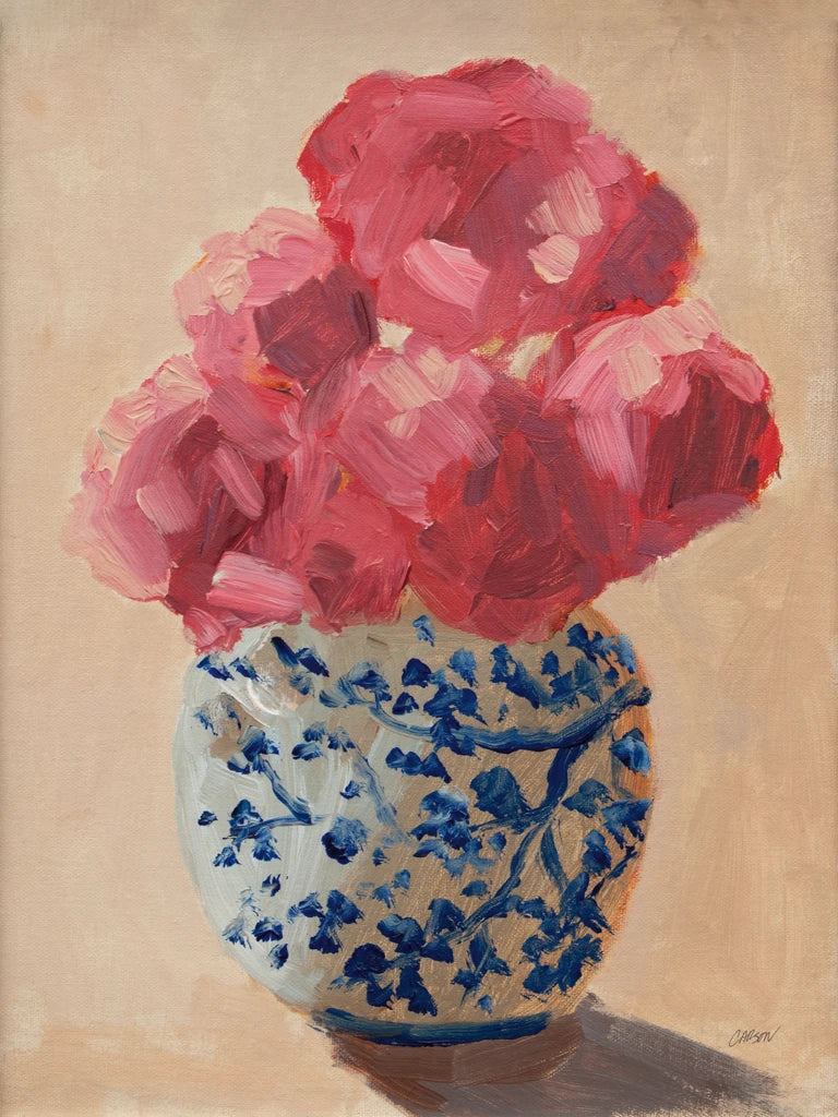 Peonies in Chinoiserie Vase by Carson Overstreet