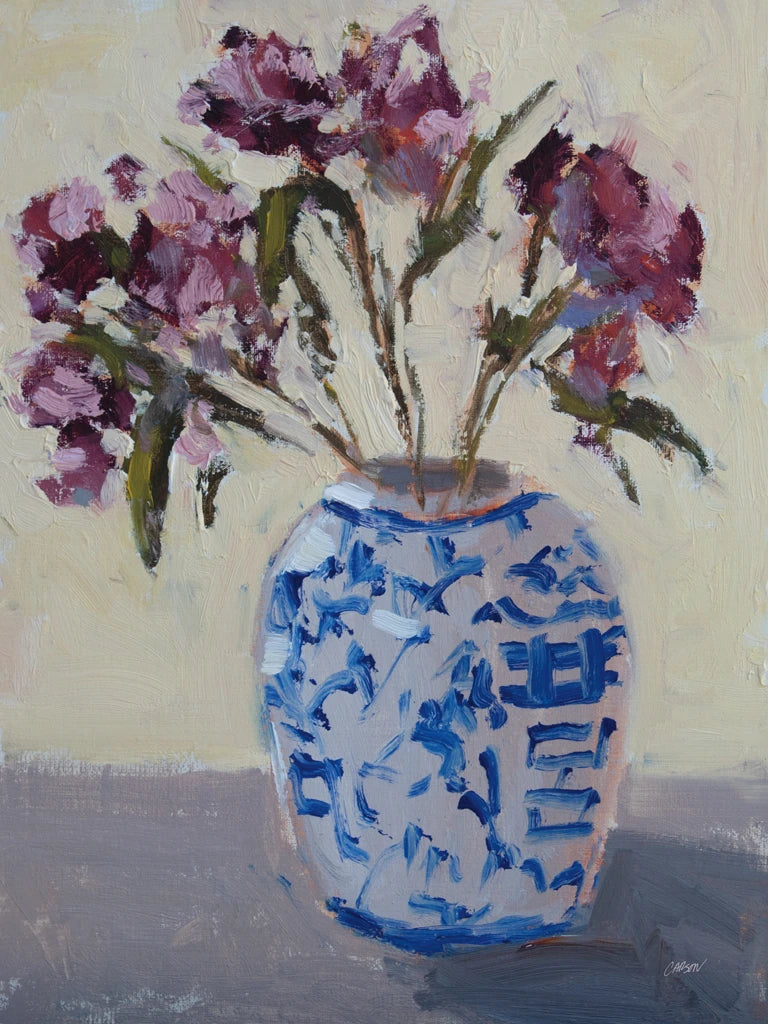 Pretty Blooms in Chinoiserie Pot by Carson Overstreet